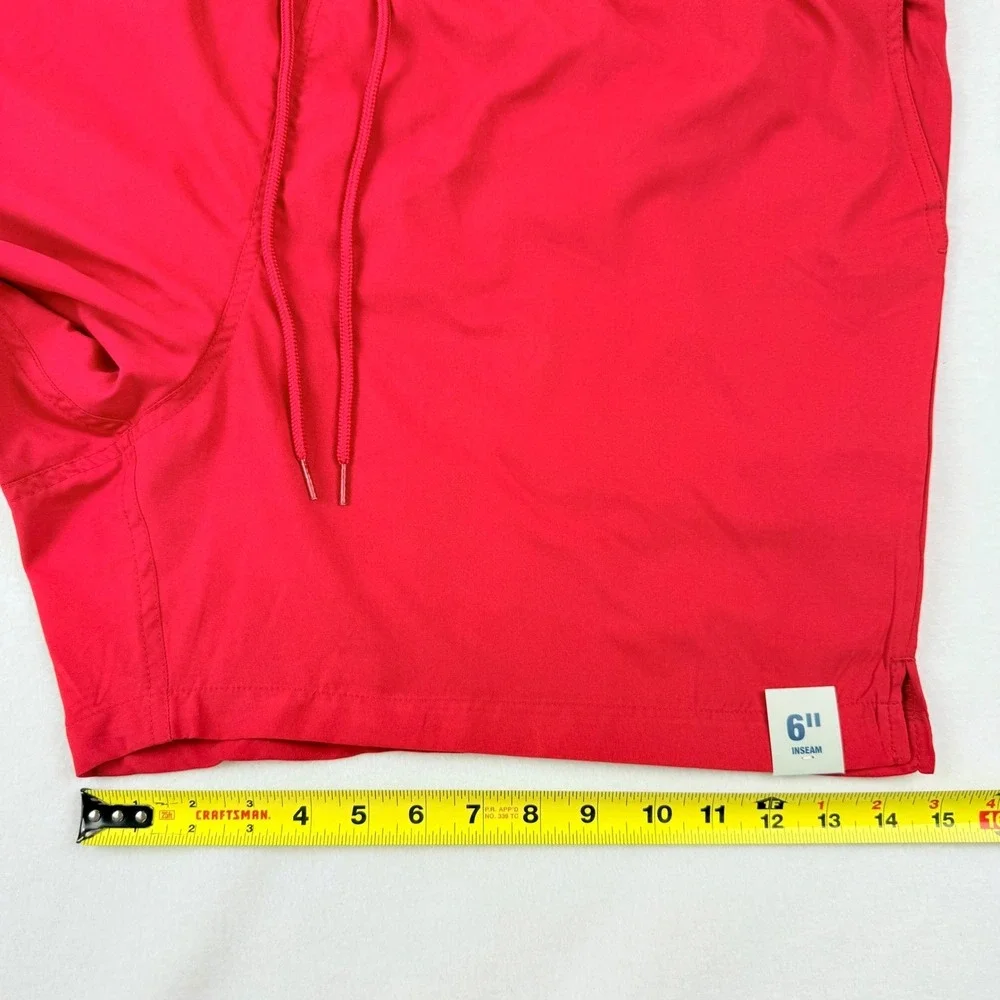 George Men's Swim Trunks Brilliant Red Above the Knee Elastic Drawstring 3XL NWT